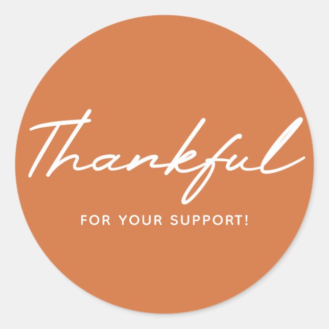 Redonda Gracias Pegatina Agradecimiento (Anverso)