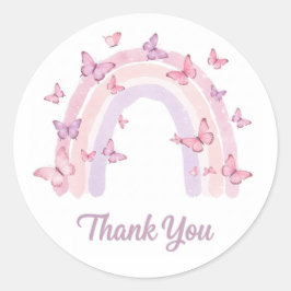 Redonda Gracias pegatina arco iris