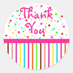 Redonda Gracias Pegatina arcoiris