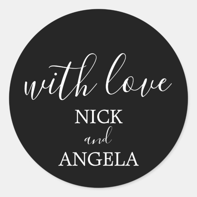 Redonda Gracias, Pegatina Blanco y Negro con Amor (Anverso)