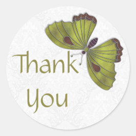 Redonda Gracias Pegatina Butterfly Brocade green