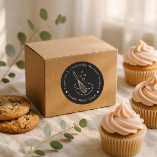 Redonda Gracias Pegatina de negocio de Baking