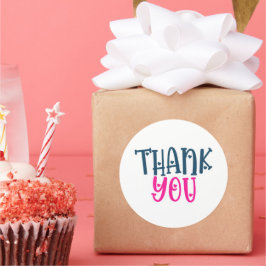 Redonda Gracias - Pegatina de pequeñas empresas