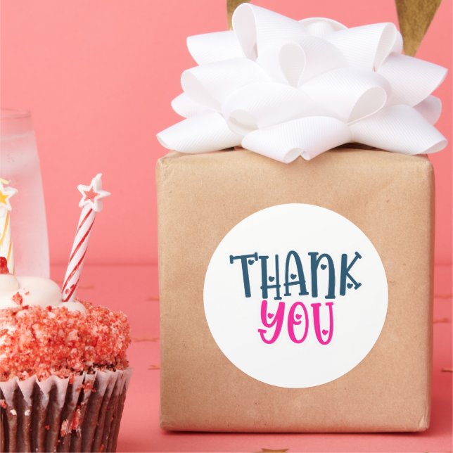 Redonda Gracias - Pegatina de pequeñas empresas (Fiesta)