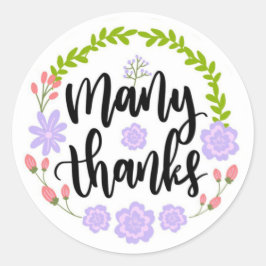 Redonda Gracias Pegatina de redondeo clásico