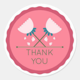 Redonda Gracias Pegatina de redondeo clásico