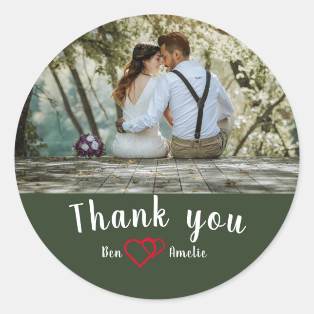 Redonda Gracias Pegatina de redondeo clásico (Anverso)