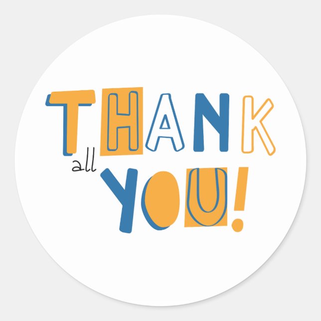 Redonda Gracias Pegatina de redondeo clásico (Anverso)