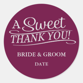 Redonda Gracias PEGATINA Dulce A FAVOR.