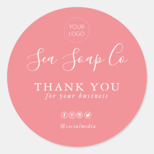 Redonda Gracias Pegatina   Empresas