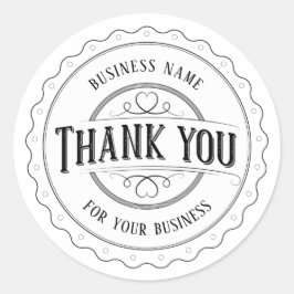 Redonda Gracias Pegatina personalizado de Vintage