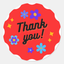 Gracias pegatina redondeado clásico