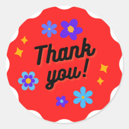 Redonda Gracias pegatina redondeado clásico