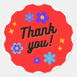 Redonda Gracias pegatina redondeado clásico