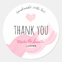 Gracias Pegatina Rubor Pink Watercolor