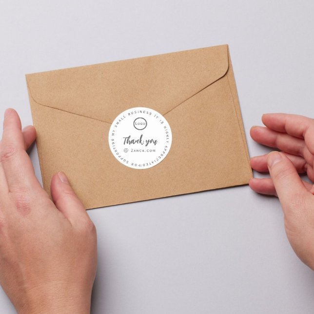 Redonda Gracias personalizado logo nombre Pegatina de pequ (Subido por el creador)