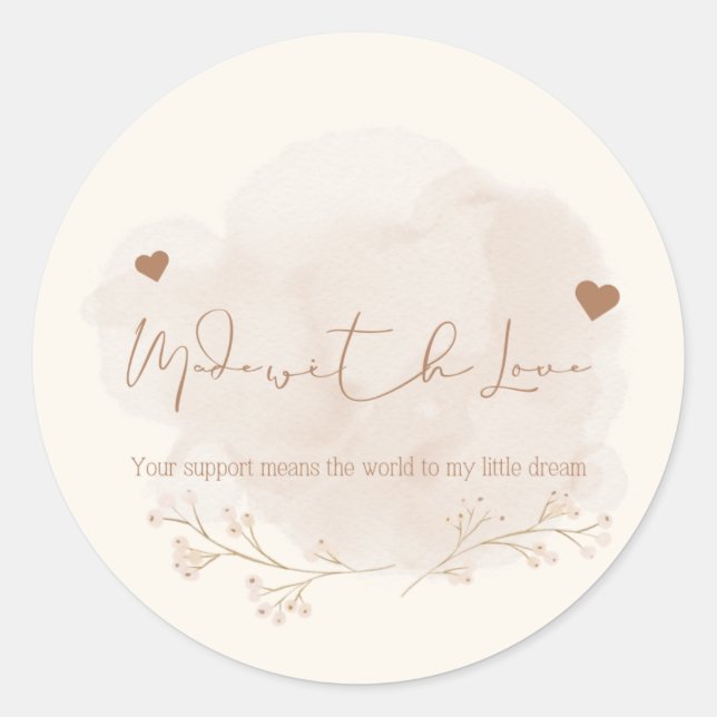 Redonda Gracias por apoyar a mi pequeño Pegatina empresari (Anverso)