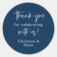 Gracias por celebrar con nosotros Boda Pegatina