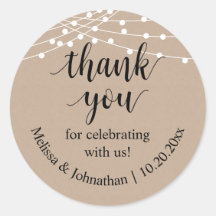 Gracias por celebrar con nosotros Boda Pegatina