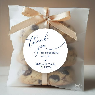 Redonda Gracias por celebrar con nosotros Boda Pegatina