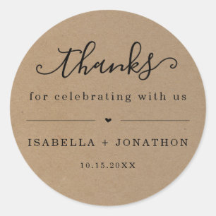 Redonda Gracias Por Favor Pegatina - Kraft