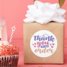 Gracias Por Su Pedido - Pegatina De Pequeñas Empre