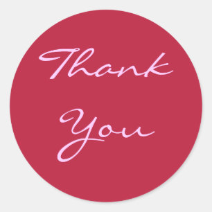 Redonda Gracias Rosa Pegatina