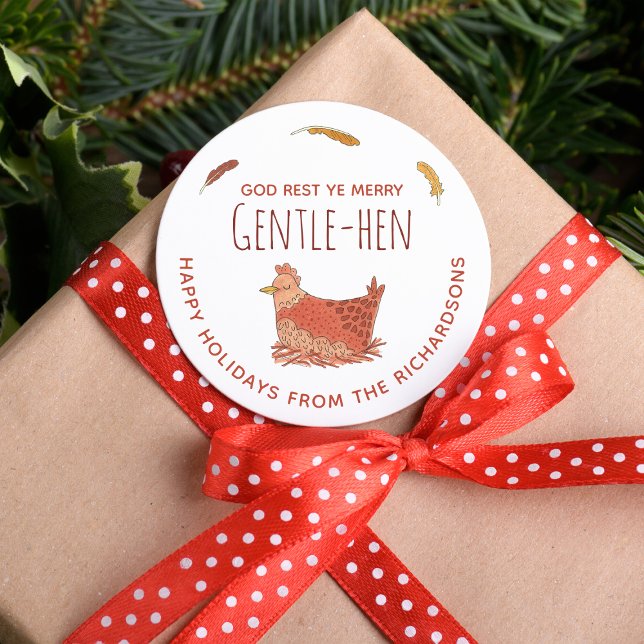 Redonda Graciosa pegatina navideña de la familia de los po (Subido por el creador)