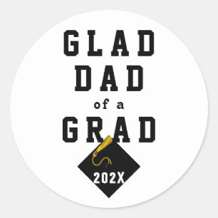 Redonda Graduación Orgulloso Papá Clásico Pegatina de Rond