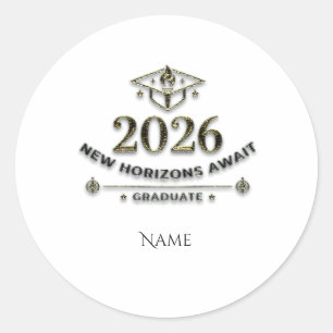 Redonda Graduation 2026 Gold Sticker / Pegatina Graduación