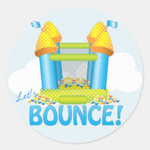 Redonda Gran Bouncy Bonza House Birthday Seal Pegatina