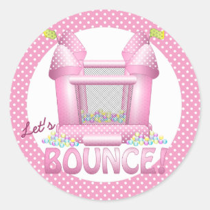 Redonda Gran Bouncy Bonza House Birthday Seal Pegatina