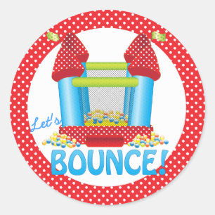 Redonda Gran Bouncy Bonza House Birthday Seal Pegatina