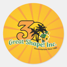 Redonda ¡Gran forma! Pegatina del 30º aniversario de Inc.