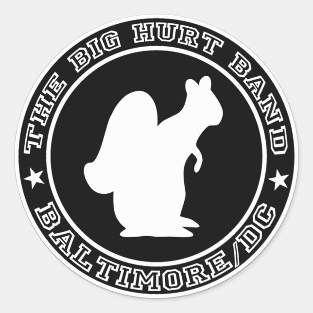 REDONDA GRAN HURT ROUND SQUIRREL PEGATINA (Anverso)