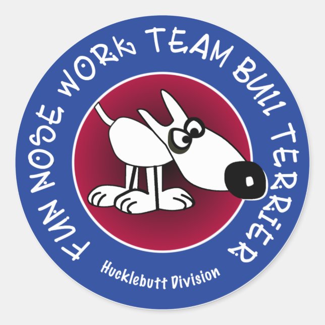 Redonda Gran pegatina brillante de la División Hucklebutt (Anverso)