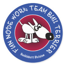 Gran pegatina brillante de la División Hucklebutt