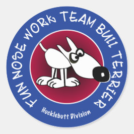 Redonda Gran pegatina brillante de la División Hucklebutt