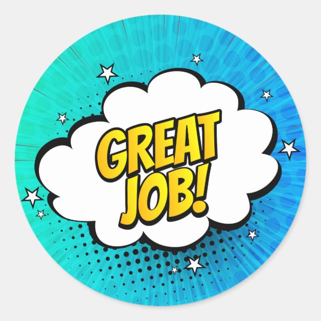 Redonda Gran Pegatina de arte pop del libro de historietas (Anverso)