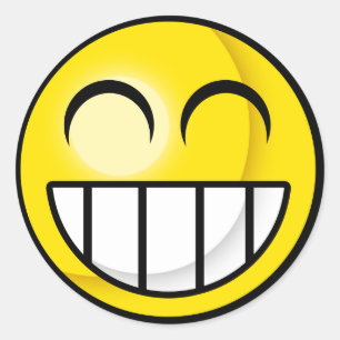 Redonda Gran Pegatina de Grin