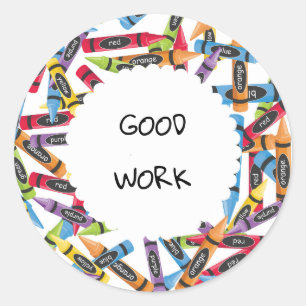 Redonda Gran Pegatina de la escuela de empleo