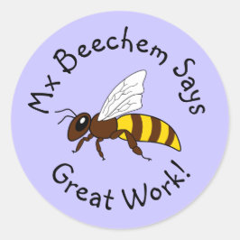 Redonda Gran Pegatina de Purple Bee