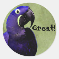GRAN pegatina de recompensa con loro azul