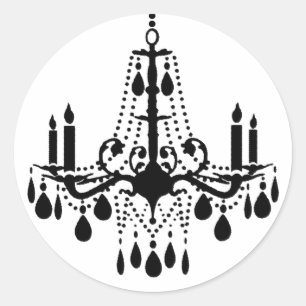 Redonda Gran Pegatina de salón de baile (blanco)