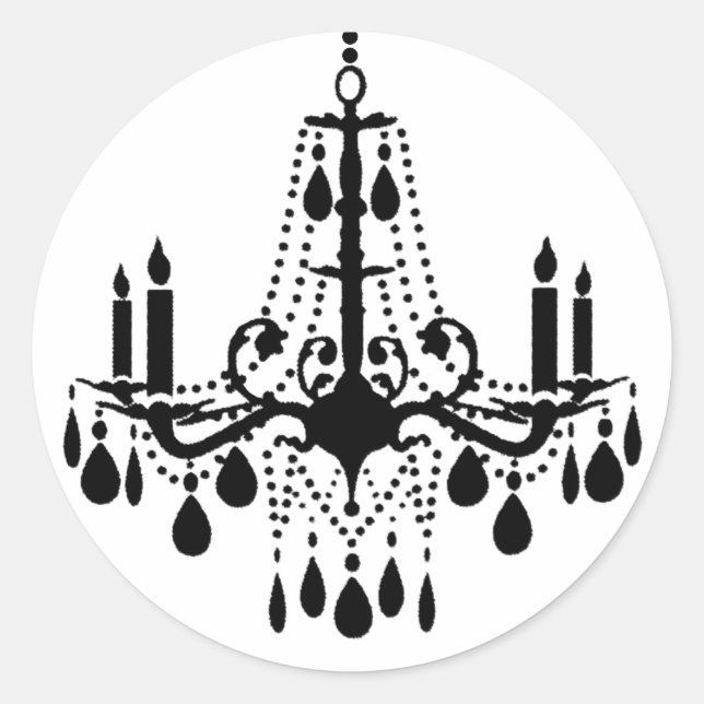 Redonda Gran Pegatina de salón de baile (blanco) (Anverso)