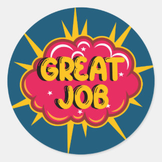 Redonda gran pegatina de trabajo