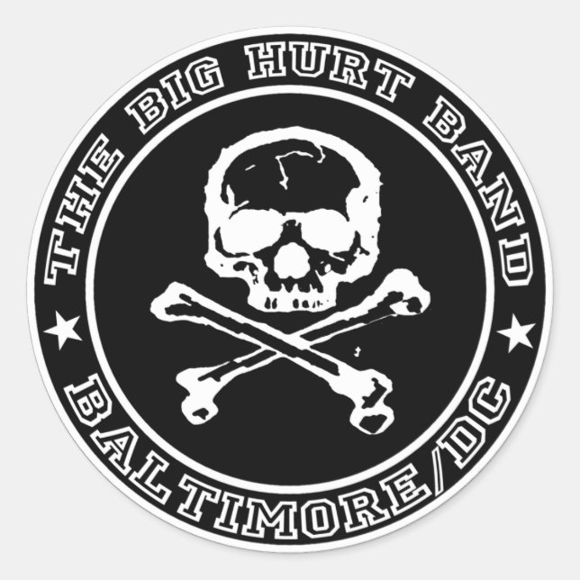 Redonda Gran PEGATINA Hurt ROUND SKULL (Anverso)