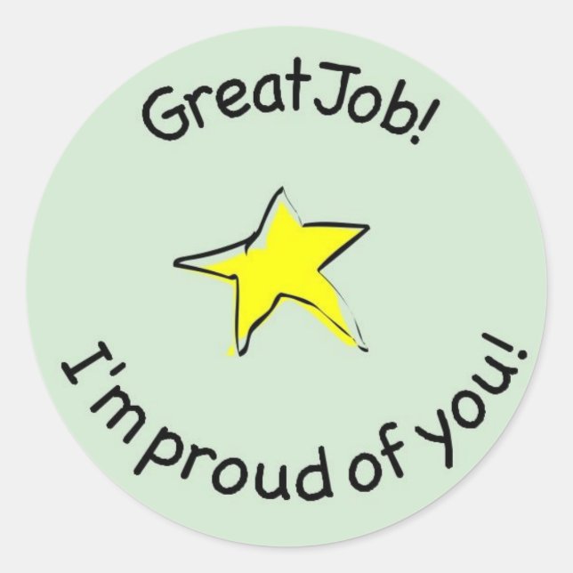 Redonda gran pegatina laboral para niños (Anverso)