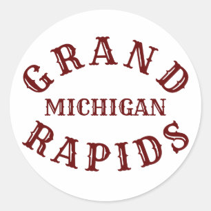 Redonda Gran Rapids, Michigan Classic Round Pegatina