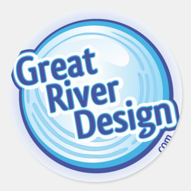 Redonda Gran río Design.com Pegatina (Anverso)